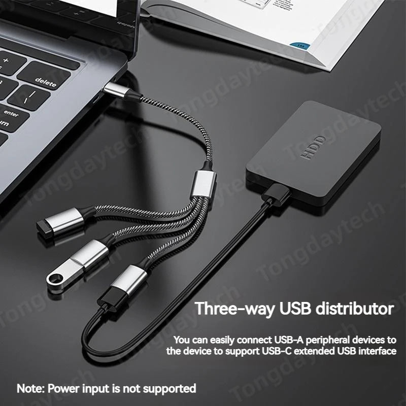 Hub USB Type-C 4 porte con supporto SSD 2.5" - Trasferimento dati veloce