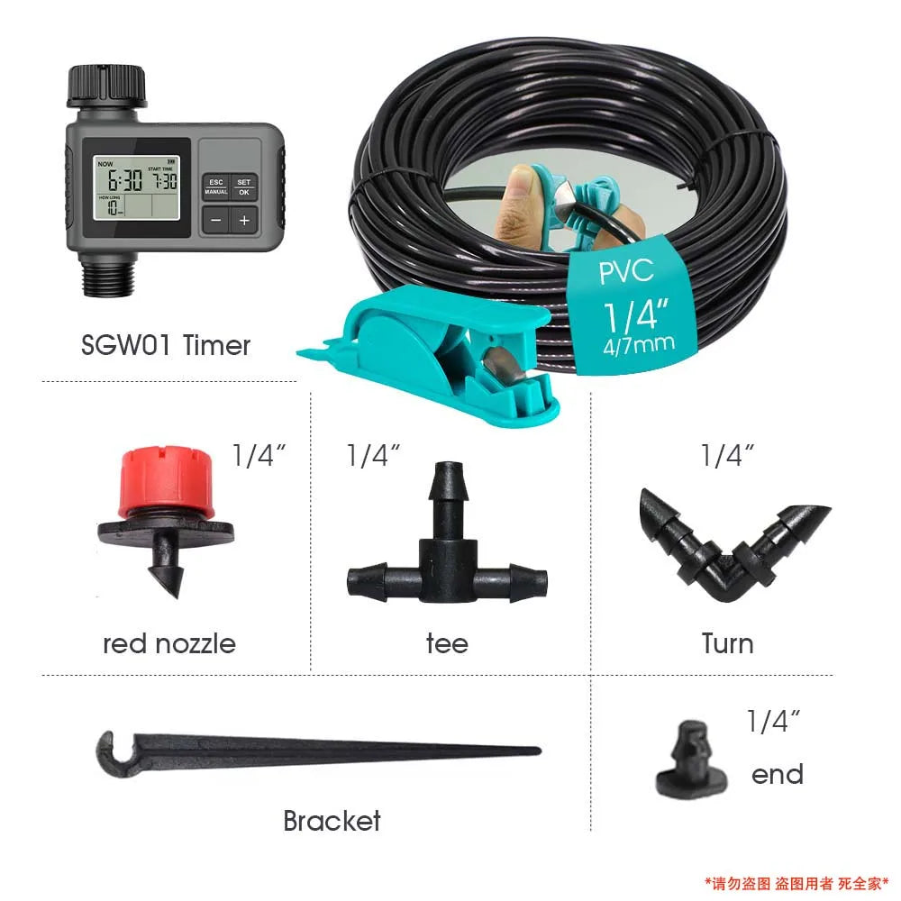Timer LCD Irrigazione 30‑5 m con Ugello Regolabile – Sistema Intelligente