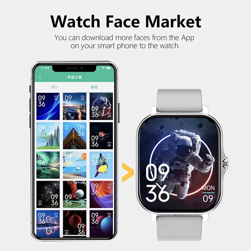 Smartwatch sportivo impermeabile 1.8" con monitoraggio salute e chiamate…