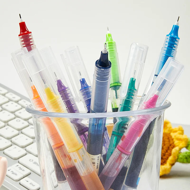 Penna rollerball a inchiostro liquido, asciugatura rapida, 12 colori, grande…