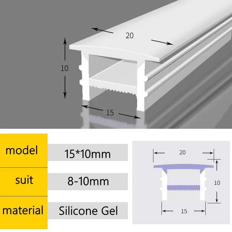 Tubo silicone bianco flessibile per LED neon, IP65, WS2811/WS2812B