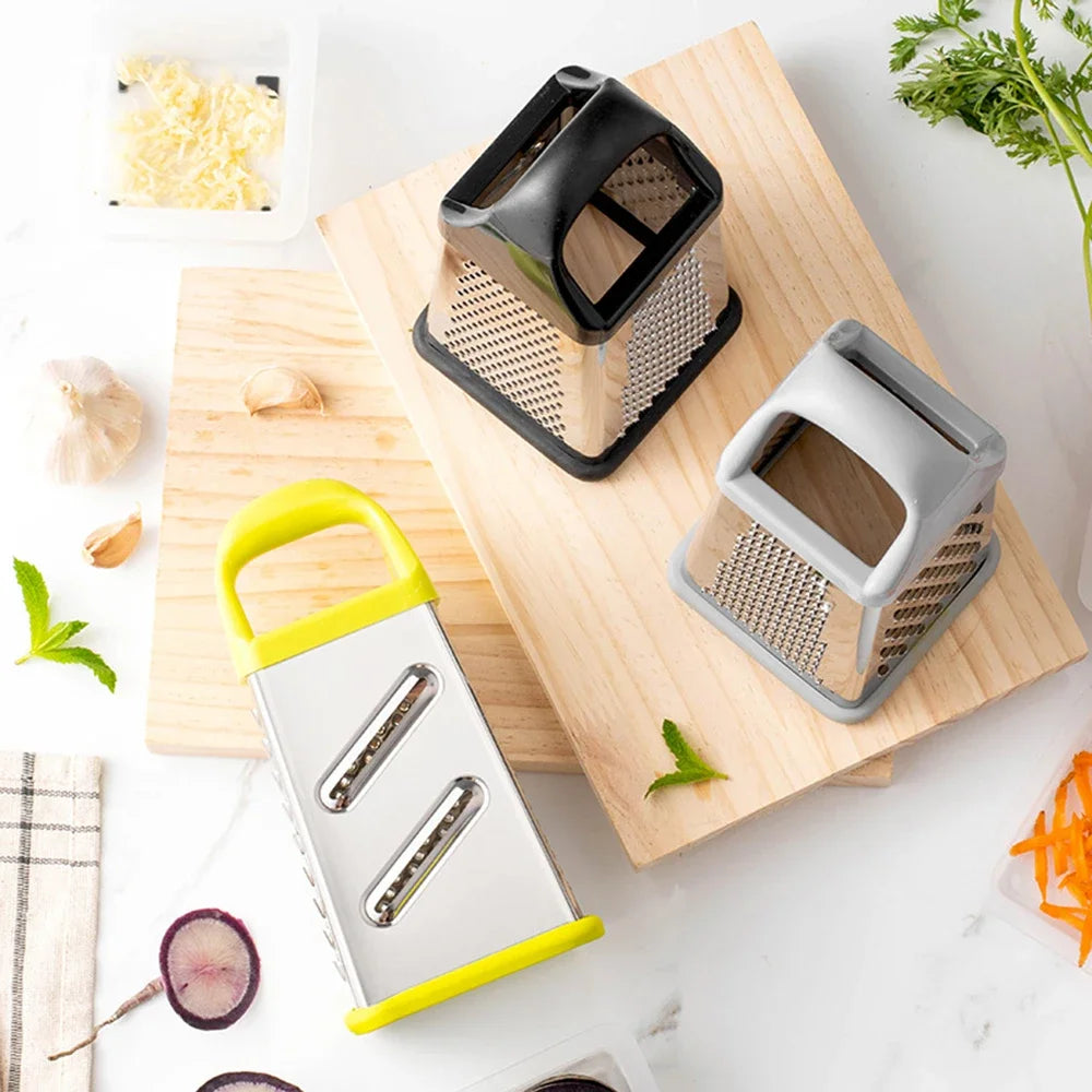 Grattugia e tritatutto 4 lati in acciaio inox per verdure, frutta e formaggi