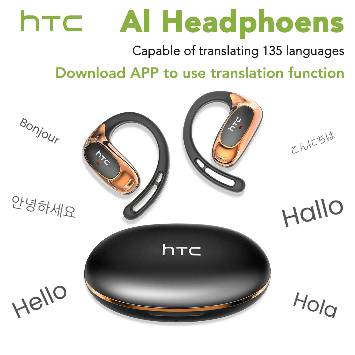 Cuffie Bluetooth AI V6.0 con microfono, touch control e traduzione Saymi