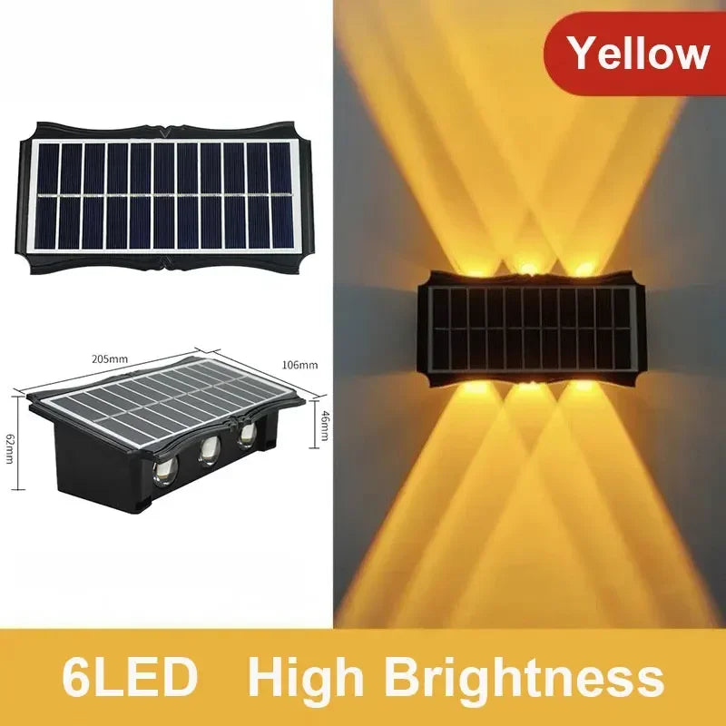 Lampada da Parete Solare LED per Esterni – Illuminazione Waterproof Up & Down