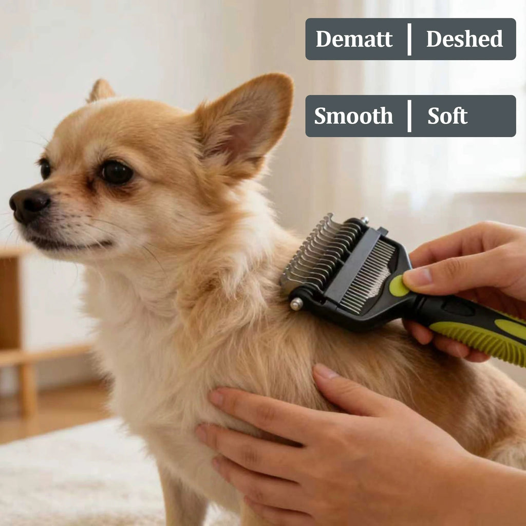 Spazzola 3 in 1 per cani – rimozione peli, districante e tagliatore nodi