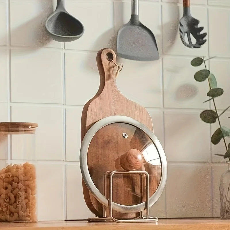 Porta coperchi e taglieri in acciaio inox, organizzatore da banco robusto