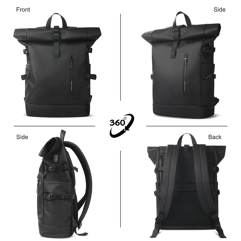 Sac à dos de voyage extensible pour homme 30-45 L imperméable avec port USB pour ordinateur portable 15,6"