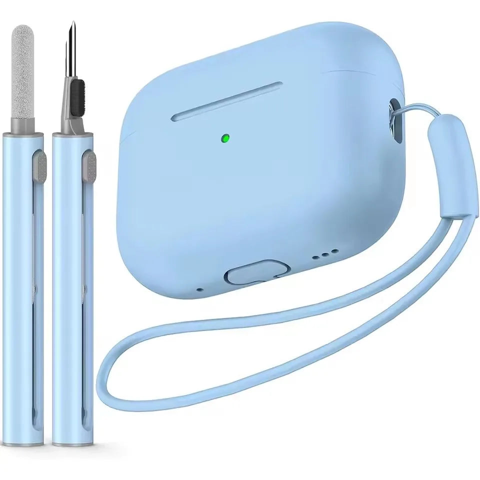 Cover in silicone morbido con penna pulizia per AirPods Pro 2