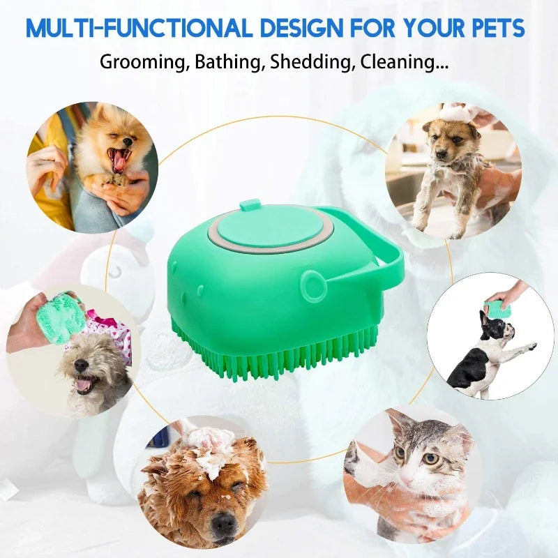 Spazzola Shampoo 2 in 1 per cani e gatti – Silicone morbido 80ml