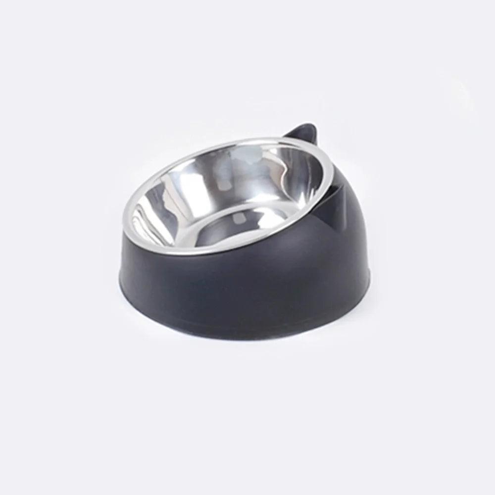 Ciotola rialzata 15° per cani e gatti, acciaio inox con base antiscivolo