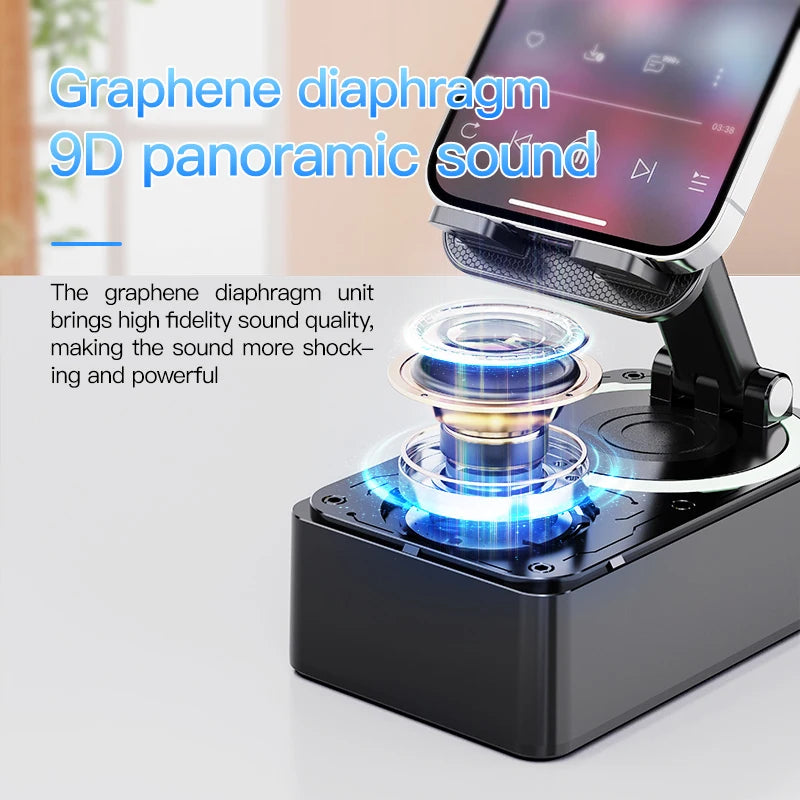 Altoparlante Bluetooth 3-in-1 con supporto, power bank 1200 mAh e design…