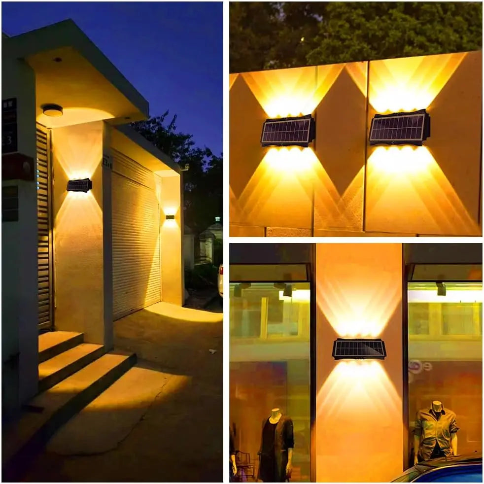 Lampada da Parete Solare LED per Esterni – Illuminazione Waterproof Up & Down
