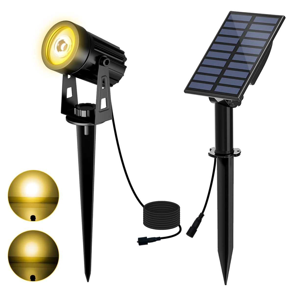 Lampada da Giardino Solare LED 3000K/6000K/RGB, IP65, 5 m, Dimmabile
