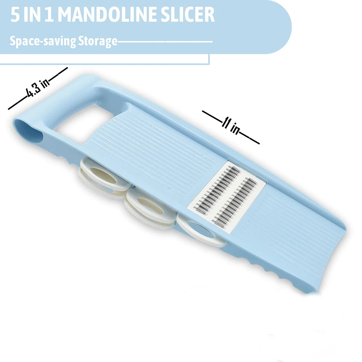 Mandolina 5 in 1 per verdure – affetta, julienne, grattugia e waffle