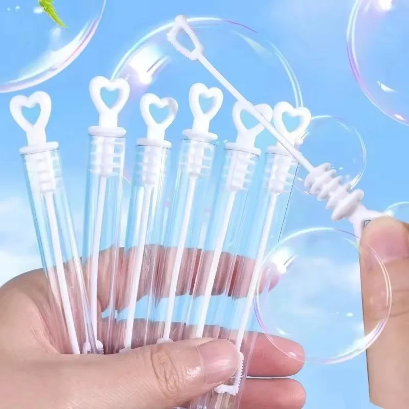 10/100 Pezzi Bacchette Cuore Vuote Tubo Bolle Sapone Decorazioni Matrimonio