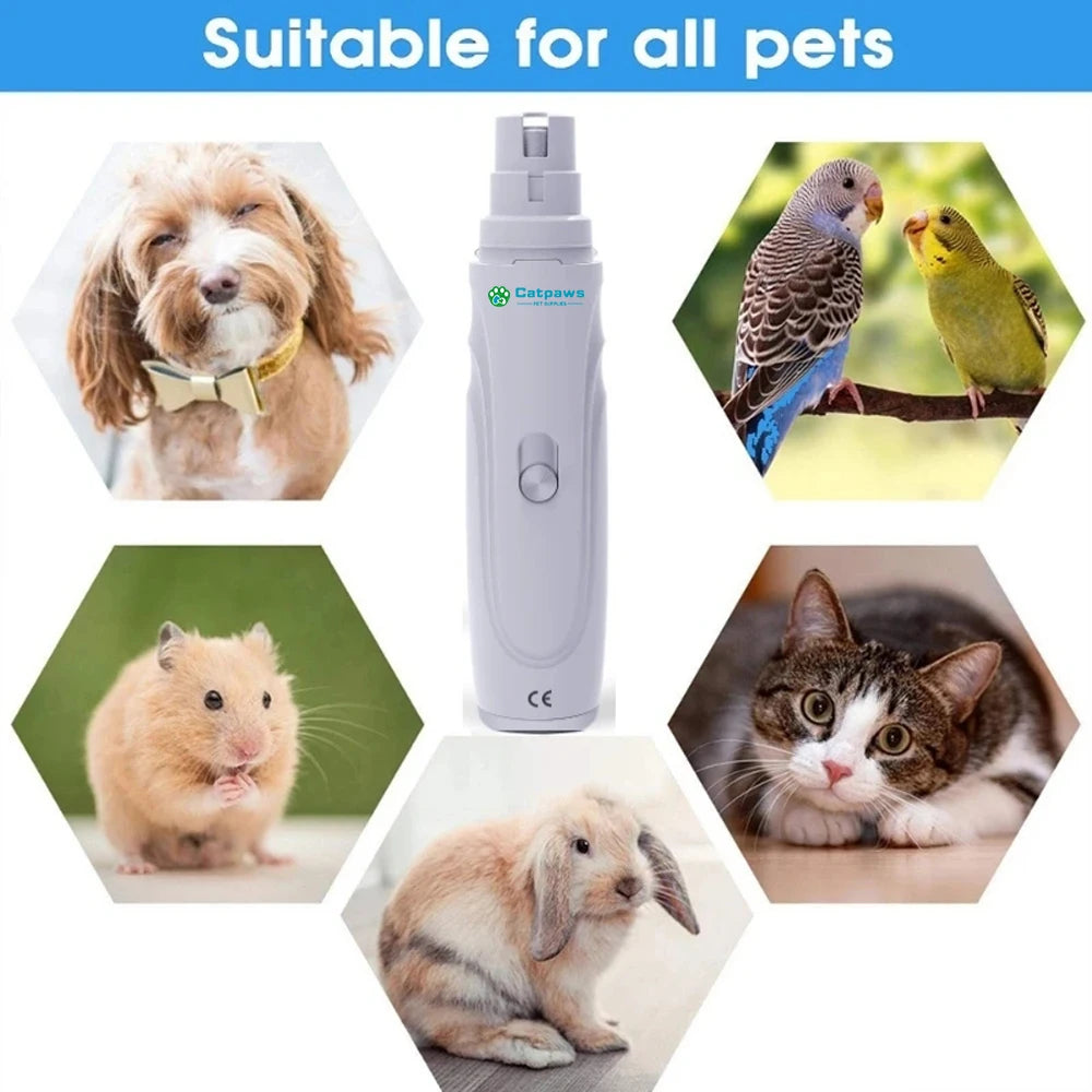 Trimmer Elettrico per Unghie di Cani e Gatti - Ricaricabile USB-C, Silenzioso