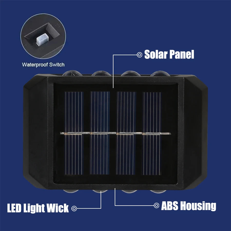 Lampada da Parete Solare per Esterni – LED Impermeabile, Design Moderno, 4/6/8…