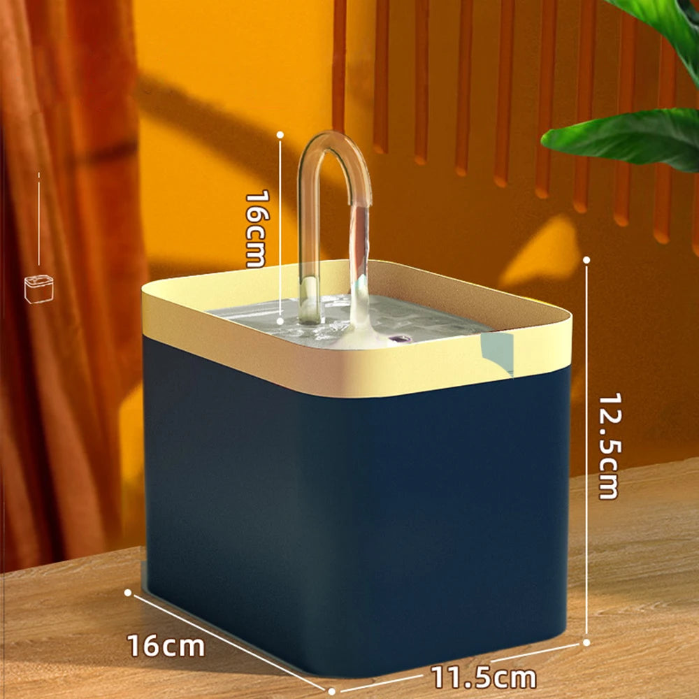 Fontana d'acqua per gatti USB, filtro automatico, 1,5 L, silenziosa