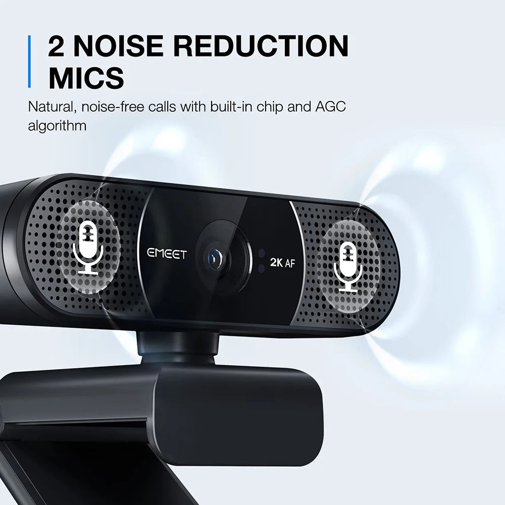 Webcam 2K Web Camera 1080P 60FPS Streaming Camera Autofocus EMEET C960 2K USB WebCam With Microphones for YouTube Desktop/Laptop