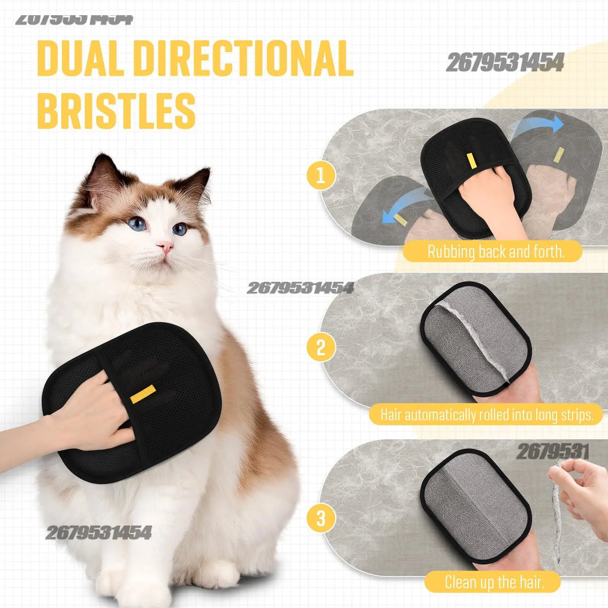Guanti 2 in 1 per rimozione peli di cani e gatti – spazzola statica per divani…