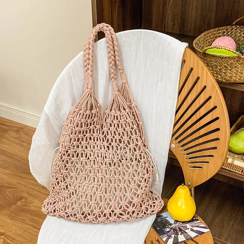 Borsa a Tracolla Boho in Paglia Intrecciata – Grande Tote Estiva