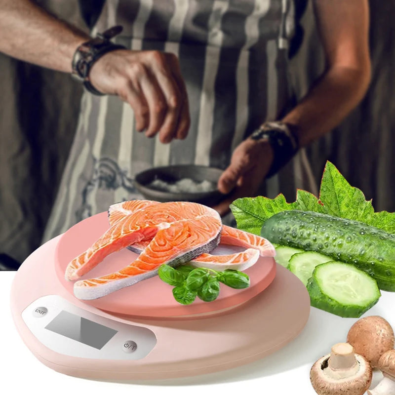 Bilancia da cucina digitale portatile a forma di cuore, rosa, precisione 1 g…