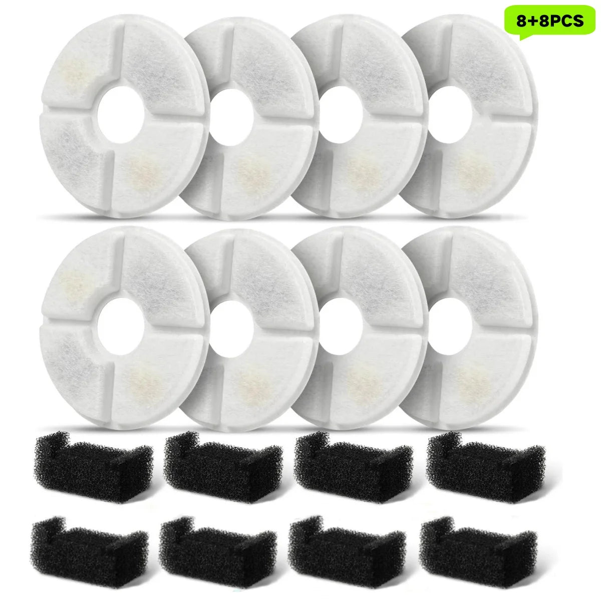 Filtri di ricambio per fontana d'acqua per gatti 2.4L - Set con carboni e spugne