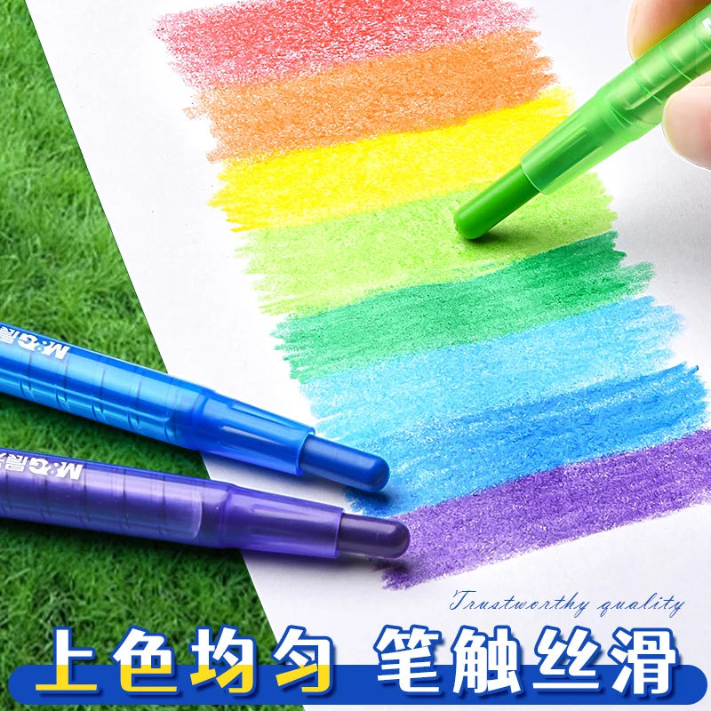 M&G Swivel Crayons in PP Box 12/24/36/48 Colors Set Suitable for Students' Drawings