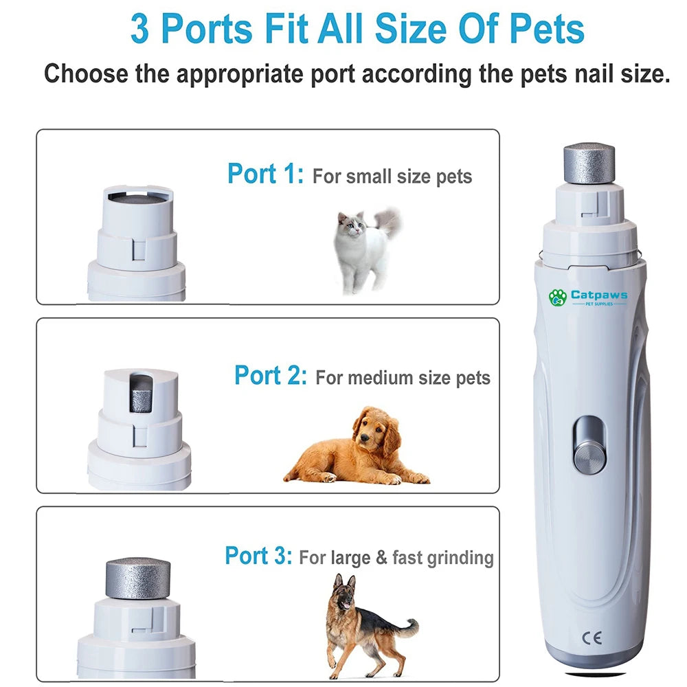 Trimmer Elettrico per Unghie di Cani e Gatti - Ricaricabile USB-C, Silenzioso