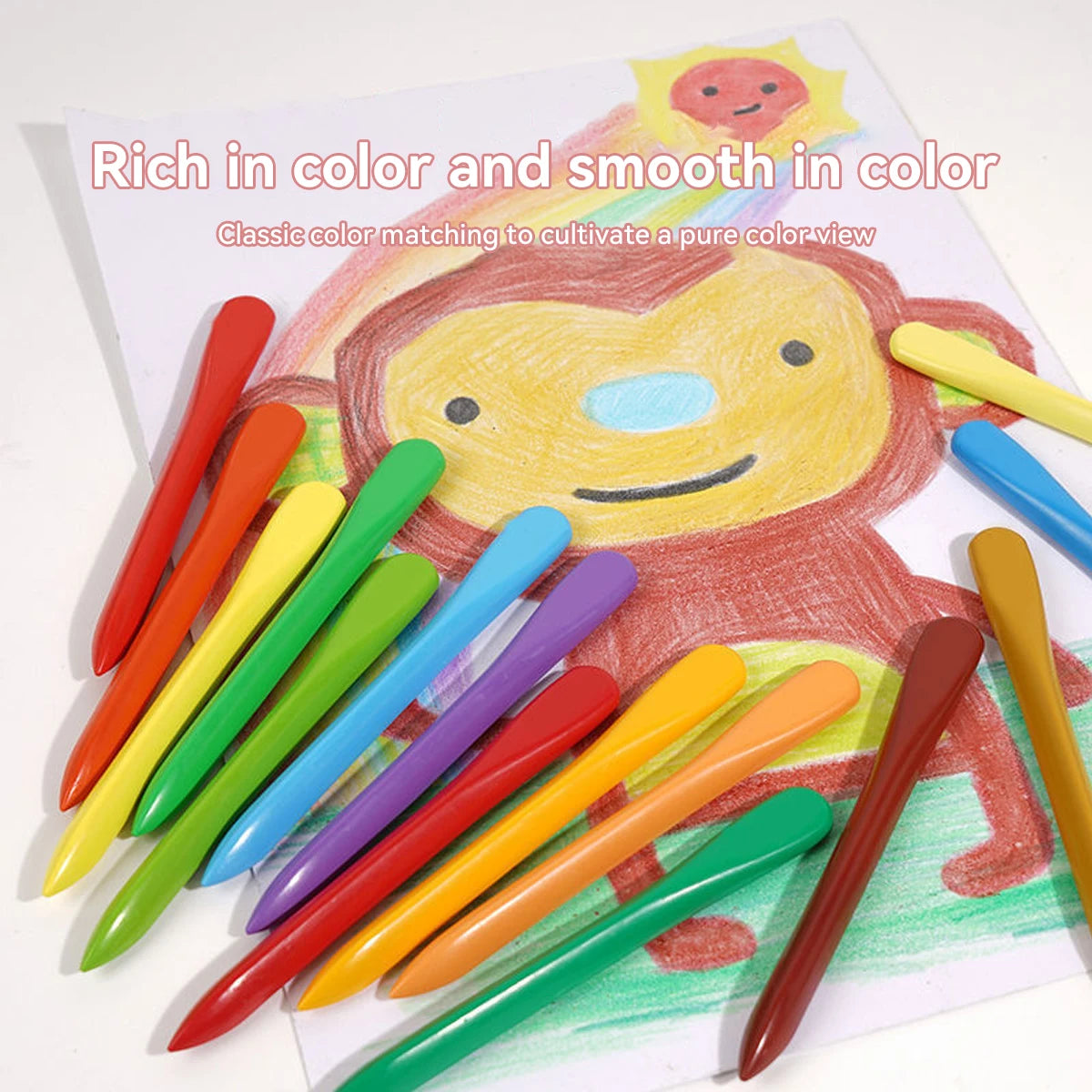 Set di 36 matite colorate triangolari cancellabili per bambini, mani pulite