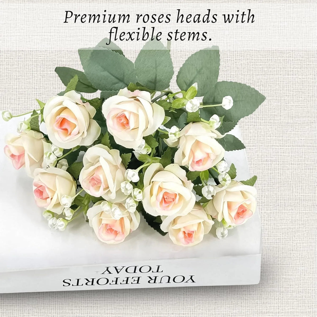 1Pcs Artificial Flowers Bouquet Silk Rose Fake Flowers for Home Room Table Vase Decor Wedding Decoration DIY Gifts Accessories