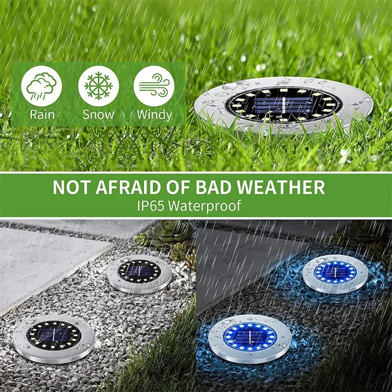 Lampada da Giardino Solare IP68 LED per Sentieri e Patio
