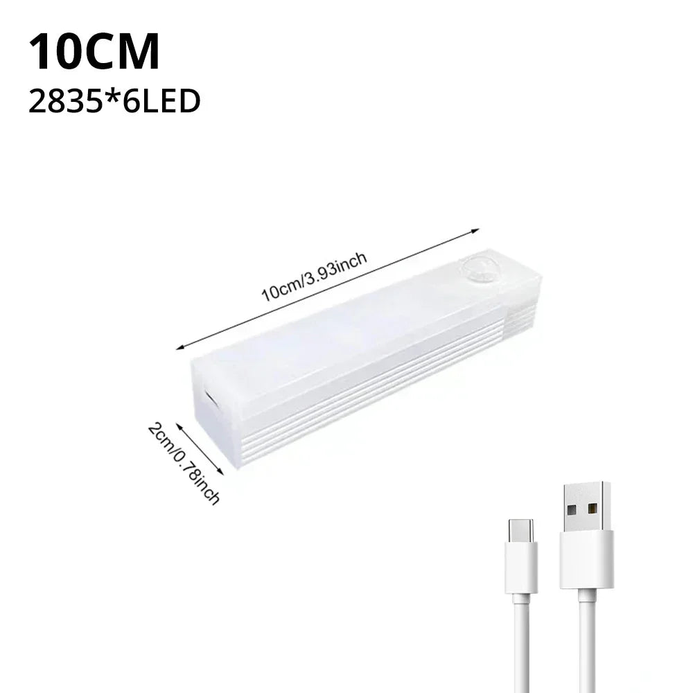 Luce Notturna a Sensore di Movimento Ricaricabile LED per Armadi e Corridoi