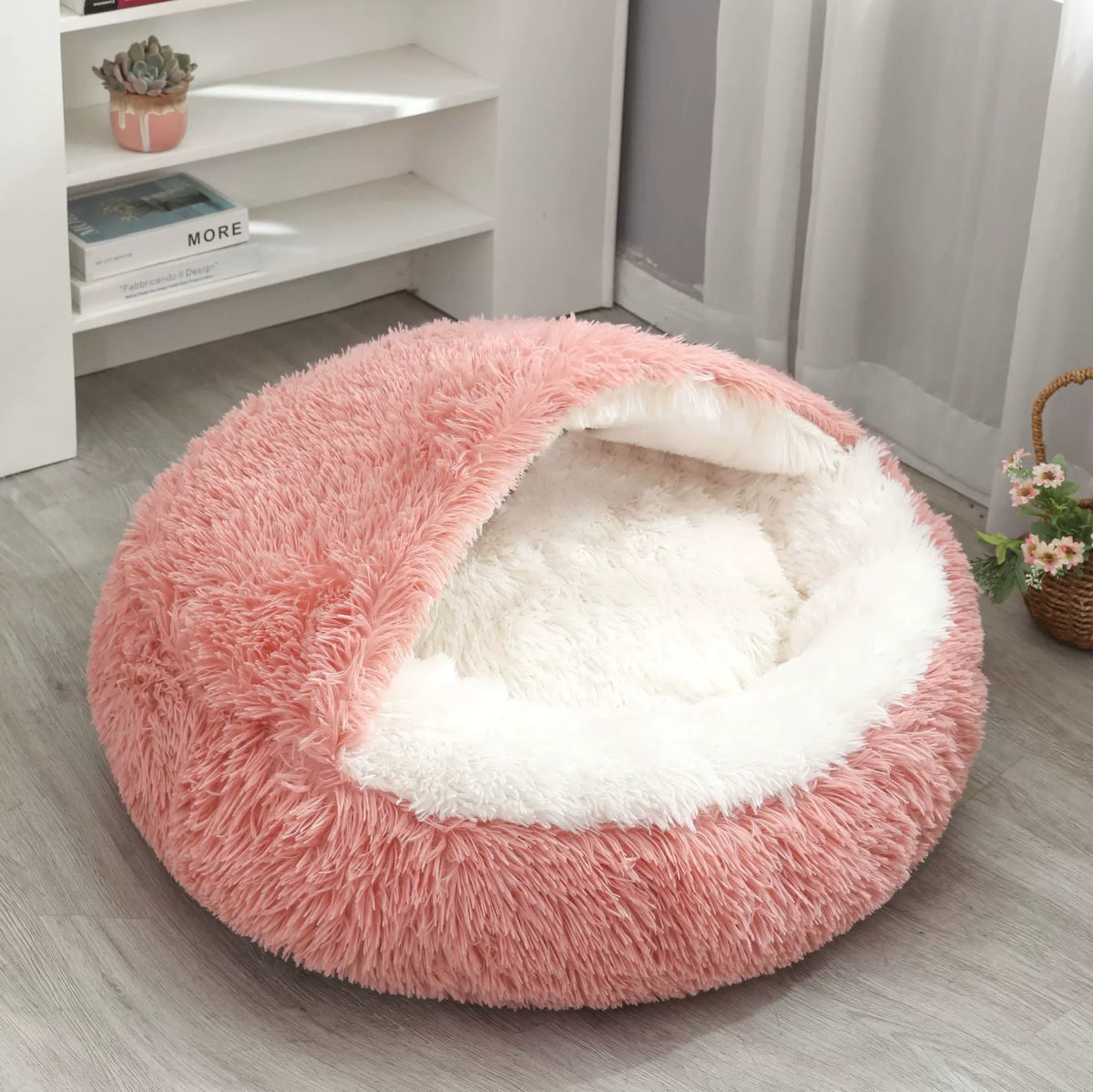 Cuccia rotonda in peluche per cani e gatti – Calda, lavabile, per tutte le…