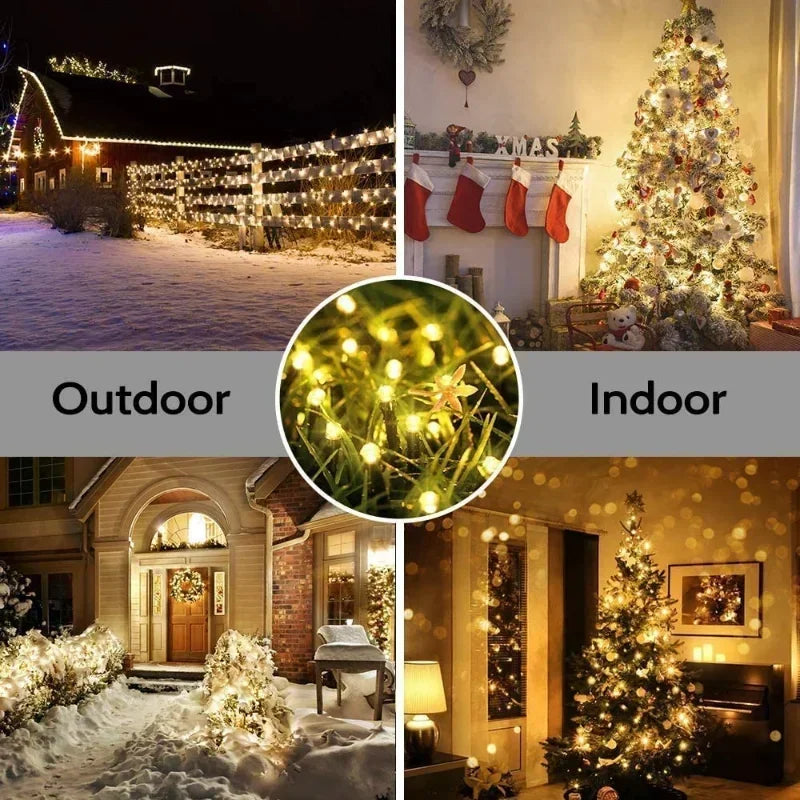 Catena LED solare per esterno – Luci decorative per giardino, Natale e feste