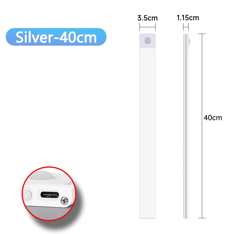 Lampada notturna a sensore di movimento USB, LED sottocucina e armadio