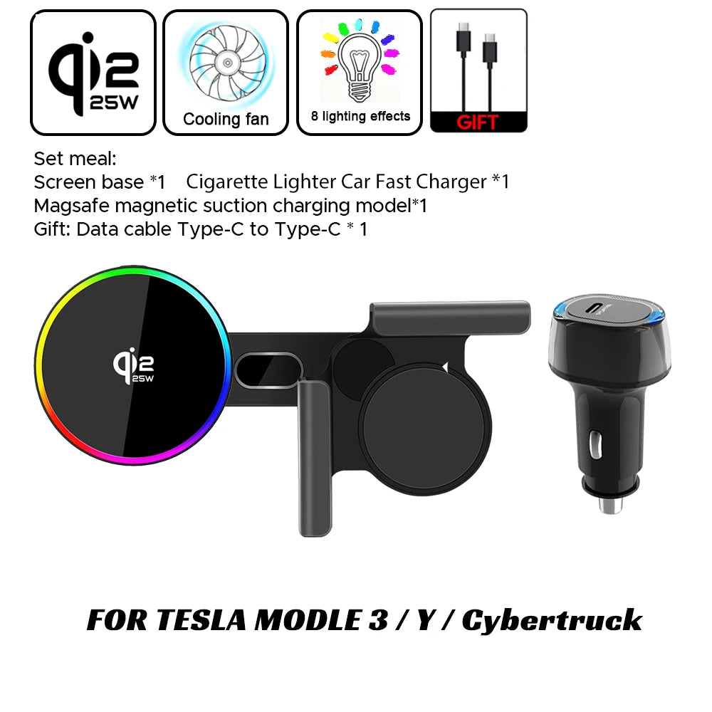 Supporto magnetico per telefono con ricarica wireless 25W Qi2.2 per Tesla