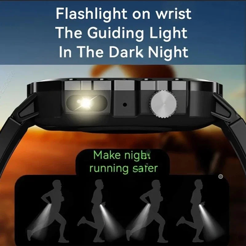Smartwatch sportivo 2026 con monitor cardio, SpO2, sonno e torcia LED