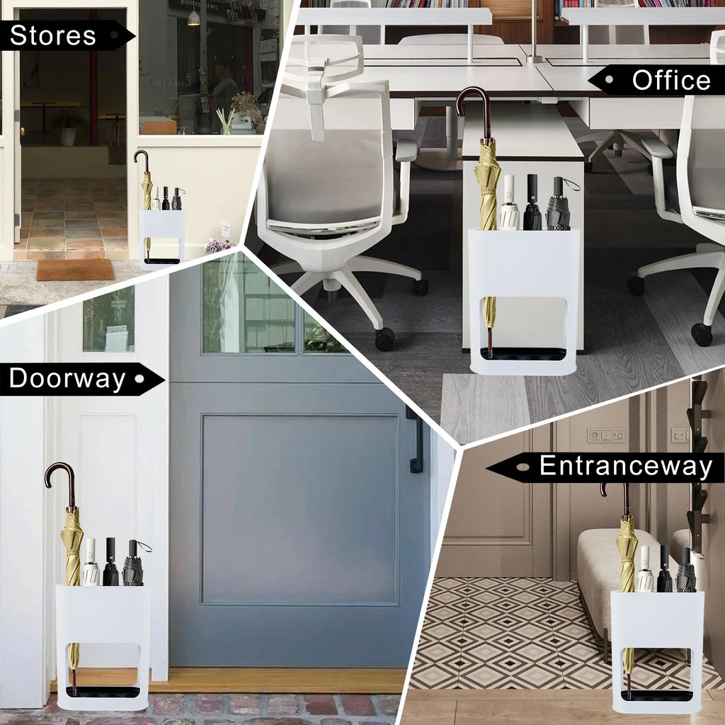 Umbrella Holder Metal Free Standing Umbrella Stand Rack Multipurpose Umbrella Decorative Holder with Removable Drip Tray