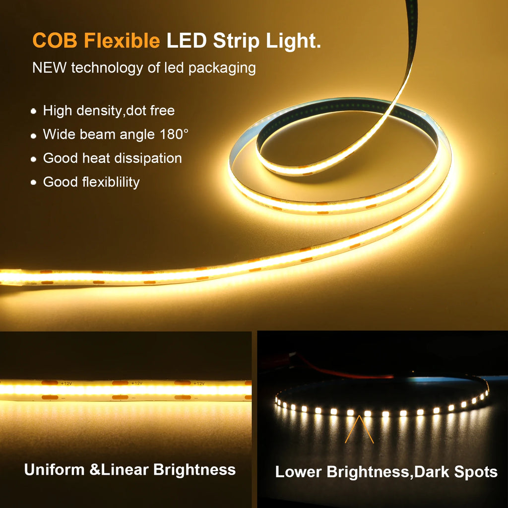 Striscia LED COB 12V/24V 320 LED/m Alta densità RGBW Multicolore