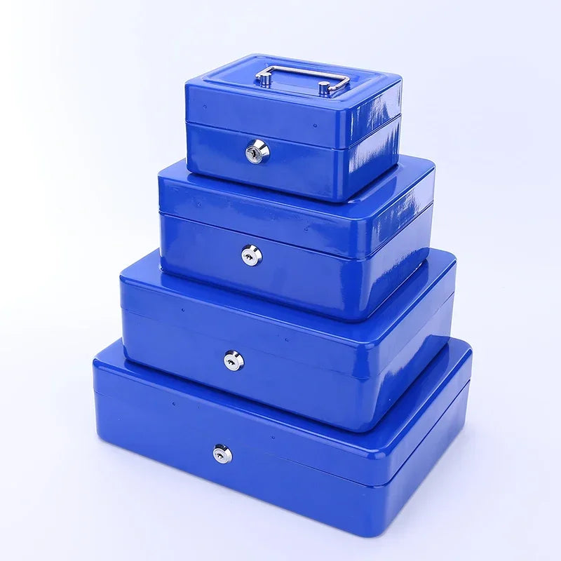 2025 New Practical Petty Cash Money Box with Keys Stainless Steel Security Lock Lockable Safe Small Fit for House Decoration