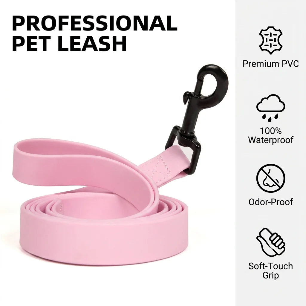Waterproof PVC Dog Leash Bite Resistant Heavy Duty Training Lead 4FT Long Line for Small Medium Large Dogs,Stain & Odor Resistat