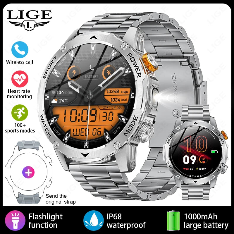 Smartwatch sportivo con batteria da 1000 mAh, impermeabile IP68, Bluetooth 5.2…