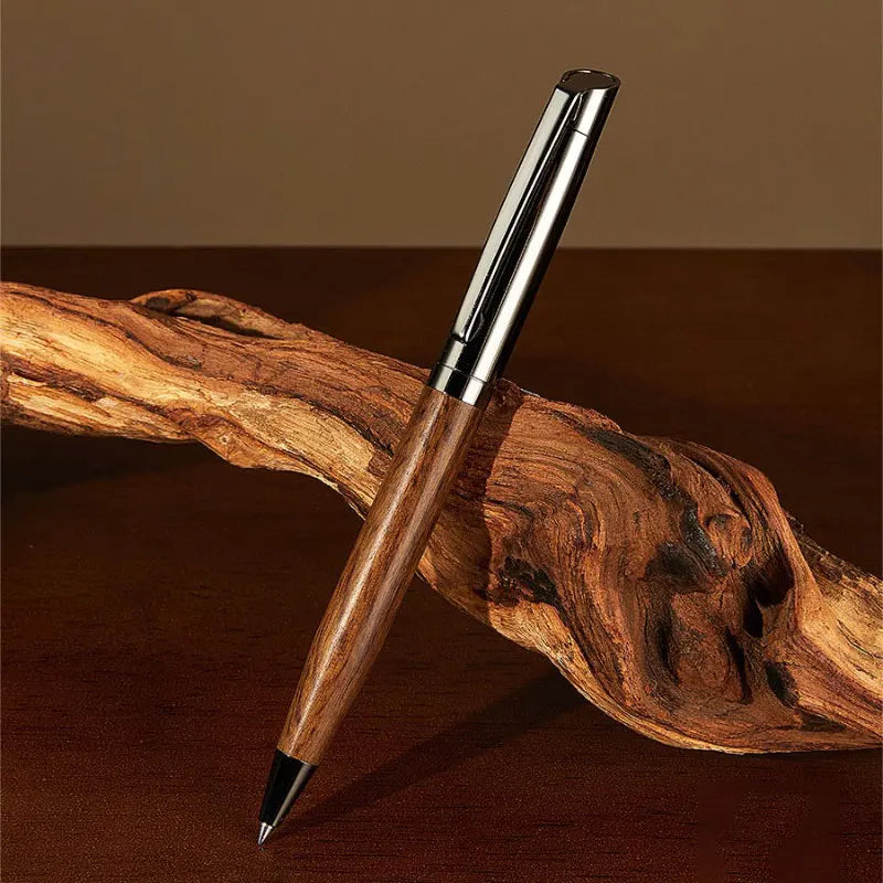 Premium Metal Ballpoint Pen with Wooden pen pole for Smooth Writing Experience and High-End Design-Black Ink-Office