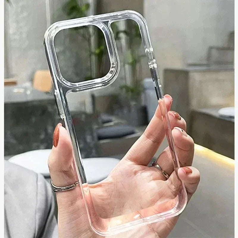 Luxury Silicone Transparent Shockproof Armo Case For iPhone 15 17 16 14 13 12 18 Pro Max 17 Air 16E Phone Clear Protection Cover