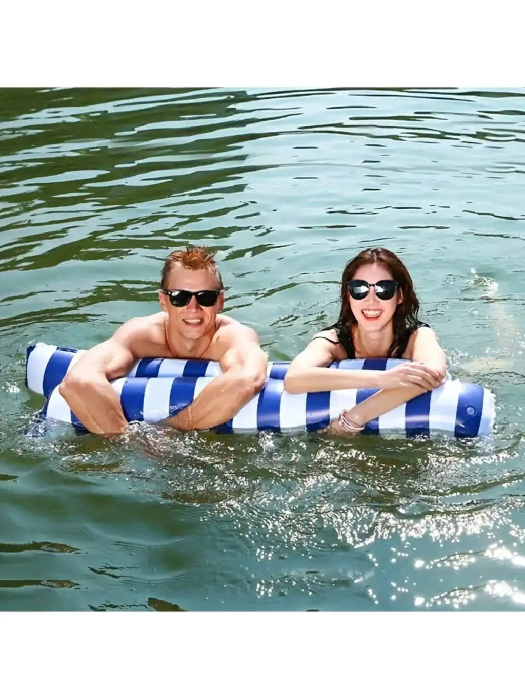 Double Person Swimming Float Water Hammock Foldable Comfortable Inflatable Water Toy Lovers Pool Beach Summer Swimming Water Toy