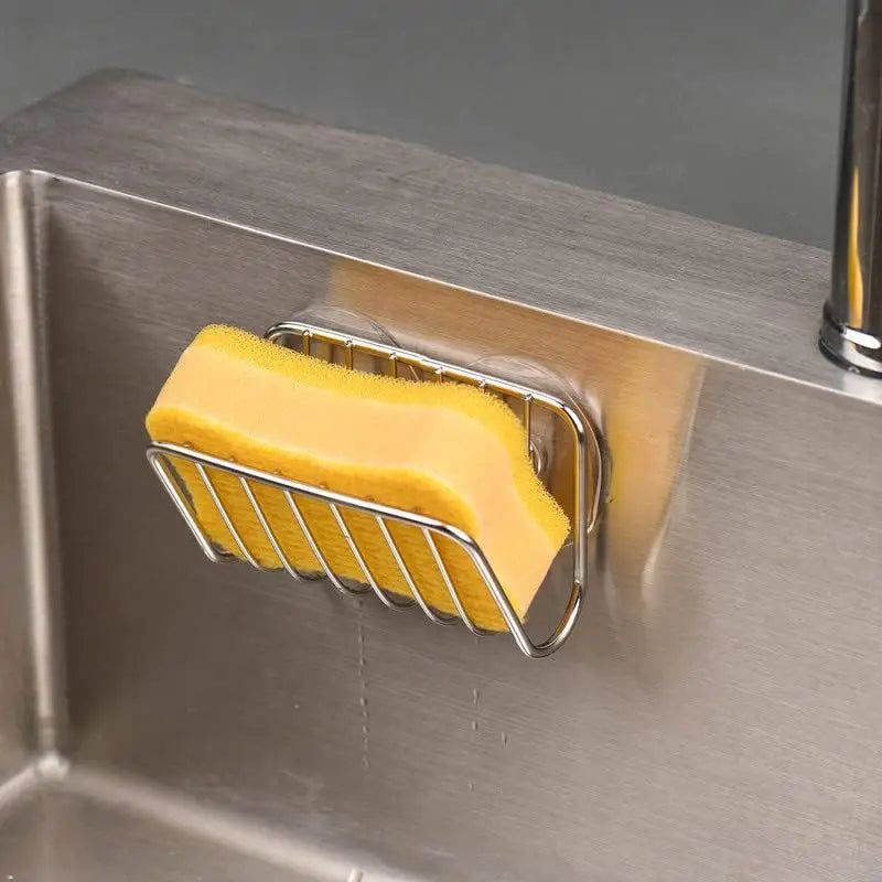 Portasponge in acciaio inox con ventosa per lavello – supporto da parete