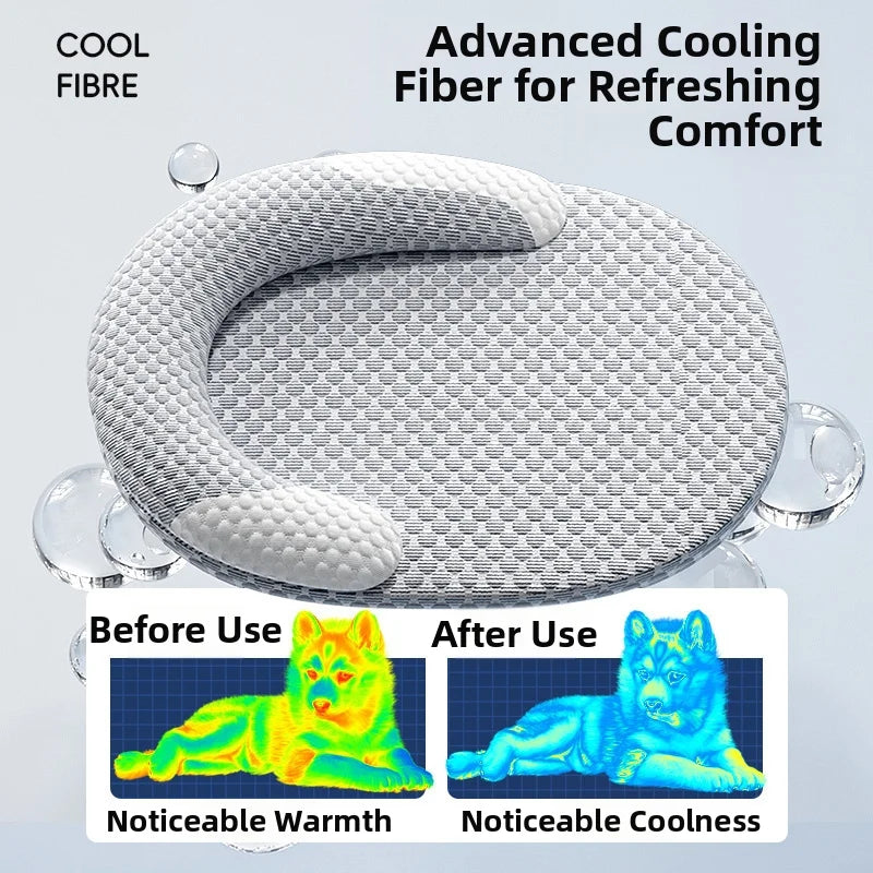 Summer Cooling Dog Bed Ice Silk Cat Mat Breathable Oval Pet Nest Heat Dissipation Pad for Small Medium Large Dogs And Cats