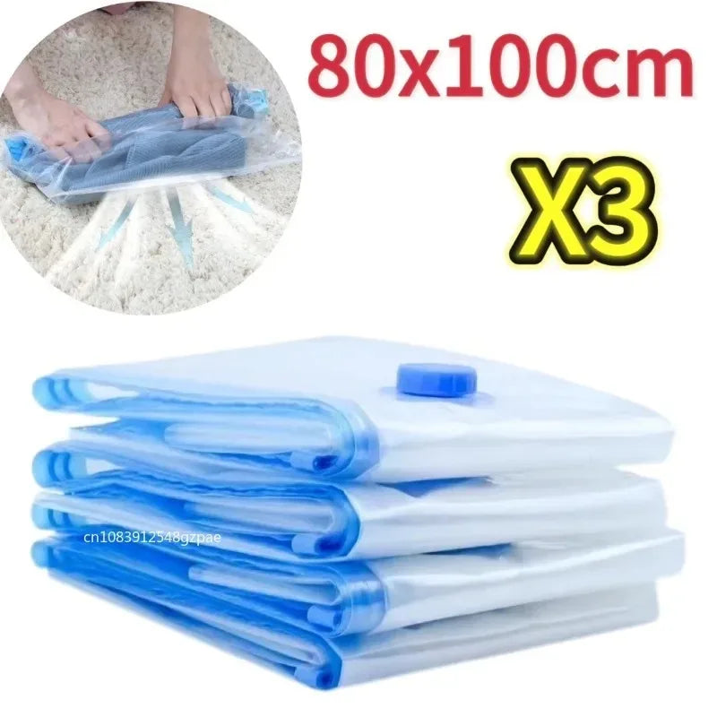 Sacchetti sottovuoto 3/5 pezzi per abiti e biancheria – compressione e spazio