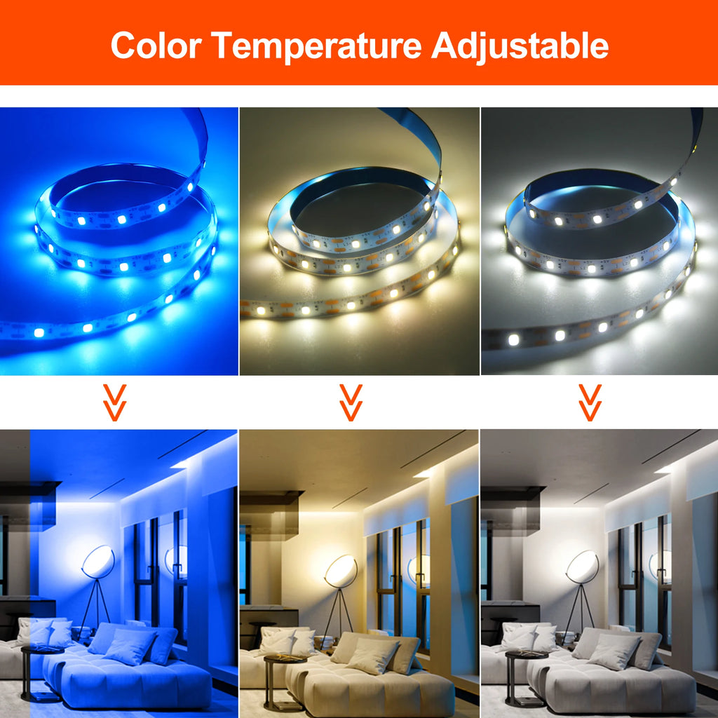 Striscia LED USB 5V SMD 2835, 60 LED/m, colori RGB, flessibile, 1‑5 m
